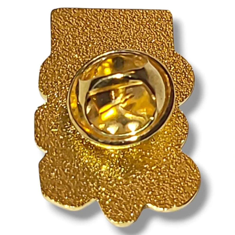 RLXCL Enamel Pin Geometric Pastel Glitter Pink Blue‎ Gold Tone Lapel Badge
